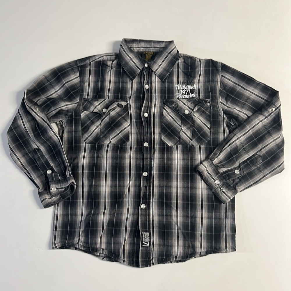 2010 Makaveli 1971 Flannel 100% Cotton Button Down Shirt Size 14